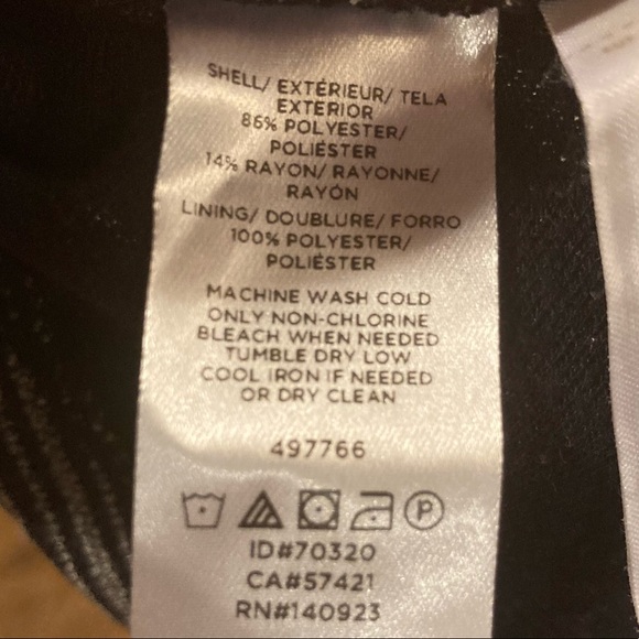 Loft 12P 12 Petite dress with tie waist Black Grey striped - Picture 5 of 8